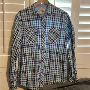 Stylish blue/green pattern Longsleeve casual shirt